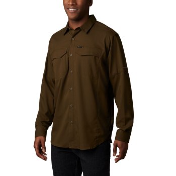 Columbia Silver Ridge Lite Long Sleeve, Camisa Verde Oliva Para Hombre | 028579-SBE